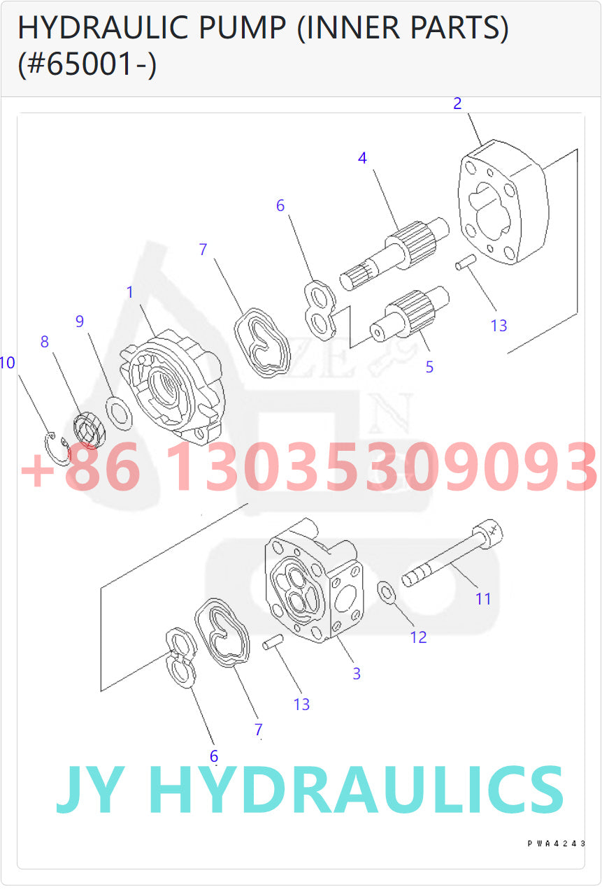 KOMATSU WA430-6 WHEEL LOADER 705-40-01020 HYDRAULIC PUMP