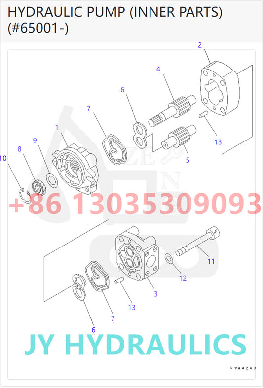 KOMATSU WA430-6 WHEEL LOADER 705-40-01020 HYDRAULIC PUMP