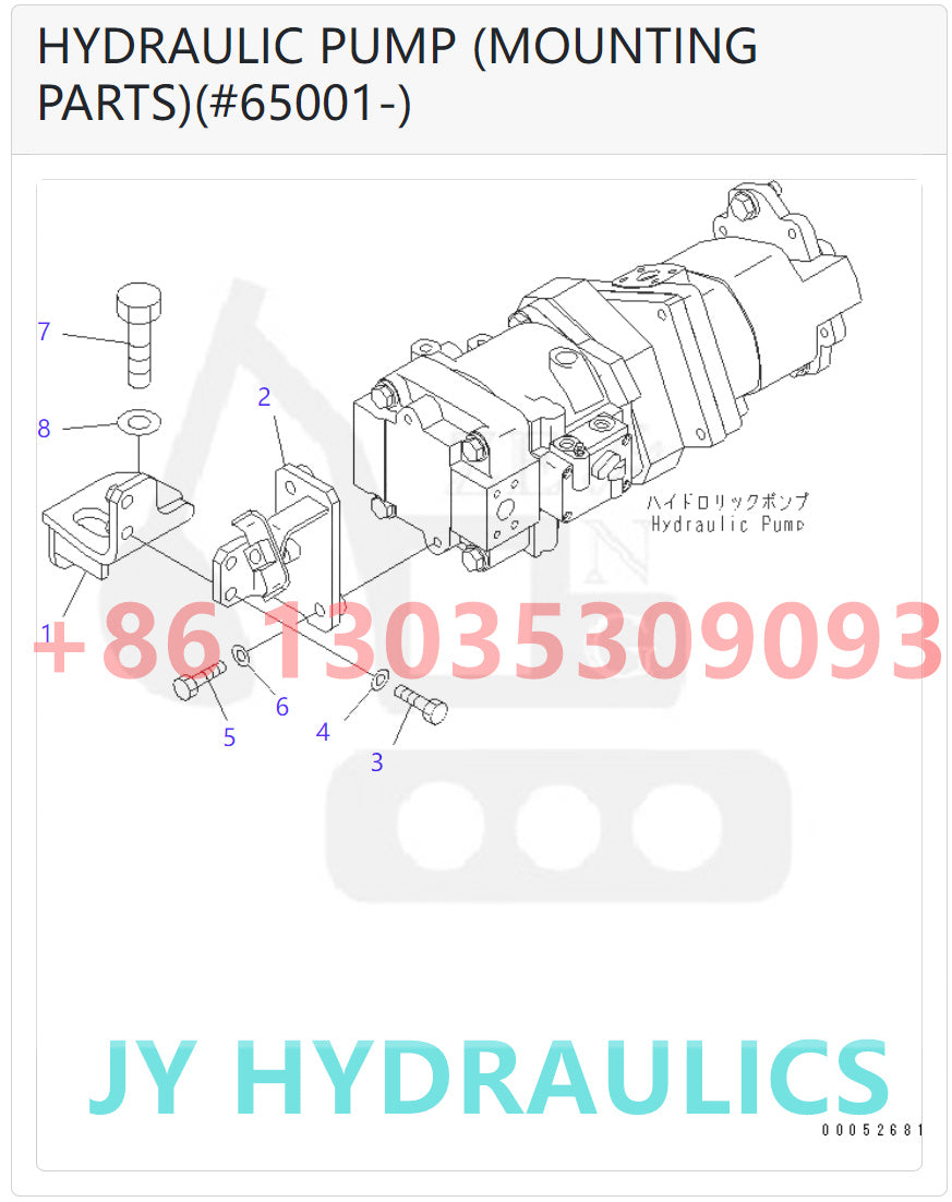 KOMATSU WA380-6 WA430-6 WA430-6E0 WHEEL LOADER 708-1W-00860 708-1W-00881 708-1W-00882 708-1W-01812 708-1W-01881 708-1W-01882 LOADER PUMP ROTARY GROUP