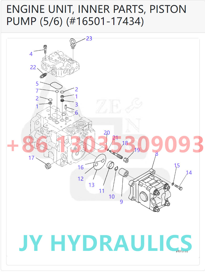 KOMATSU PC45MR-3 PC55MR-3 EXCAVATOR 708-3S-00952 708-3S-01860 HYDRAULIC PUMP PARTS