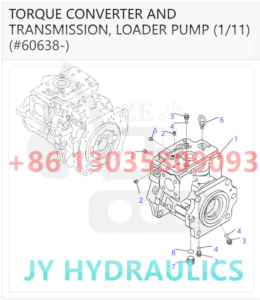KOMATSU WA600-6 WA600-6R WHEEL LOADER 708-2G-00801 708-2G-01083 LOADER PUMP ROTARY GROUP AND SPARE PARTS