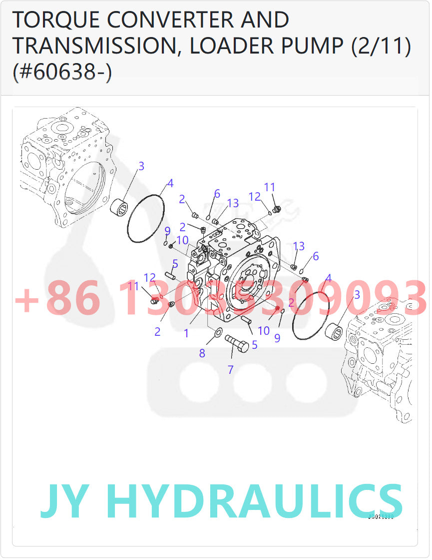 KOMATSU WA600-6 WA600-6R WHEEL LOADER 708-2G-00801 708-2G-01083 LOADER PUMP ROTARY GROUP