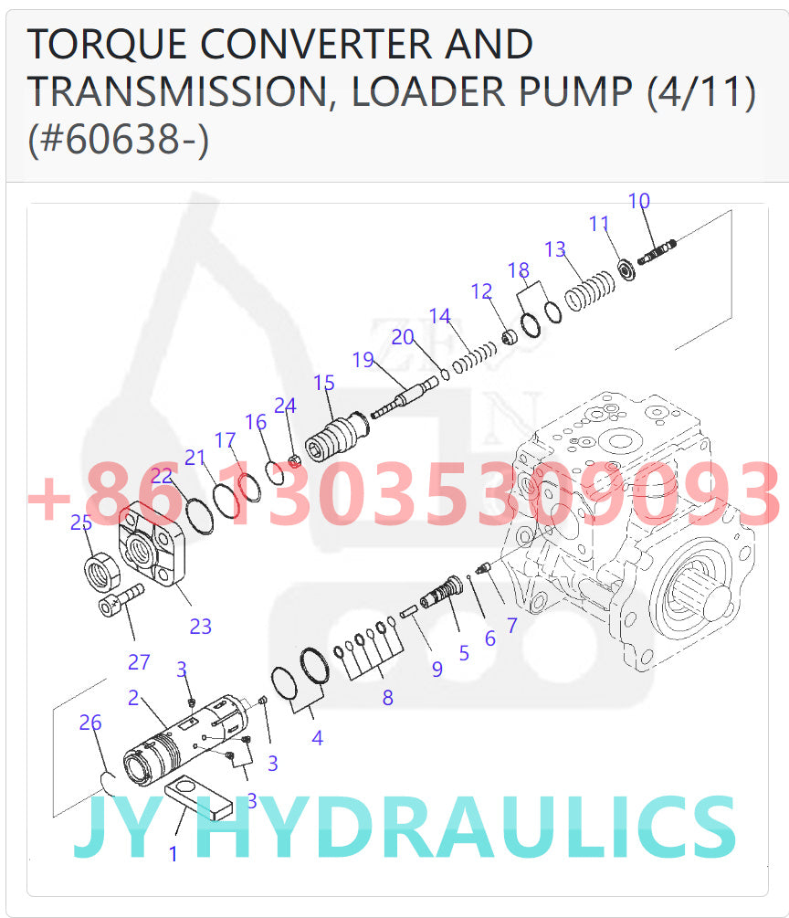 KOMATSU WA600-6 WA600-6R WHEEL LOADER 708-2G-00801 708-2G-01083 LOADER PUMP ROTARY GROUP AND SPARE PARTS