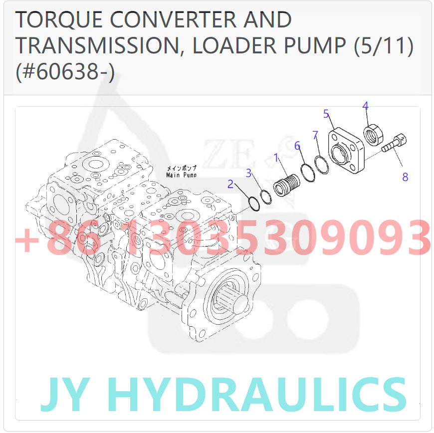 KOMATSU WA600-6 WA600-6R WHEEL LOADER 708-2G-00801 708-2G-01083 LOADER PUMP ROTARY GROUP AND SPARE PARTS