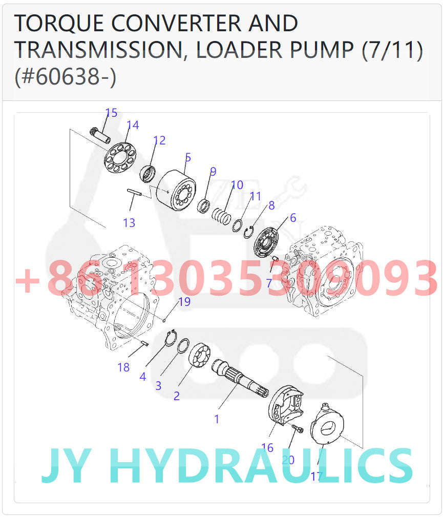 KOMATSU WA600-6 WA600-6R WHEEL LOADER 708-2G-00801 708-2G-01083 LOADER PUMP ROTARY GROUP AND SPARE PARTS