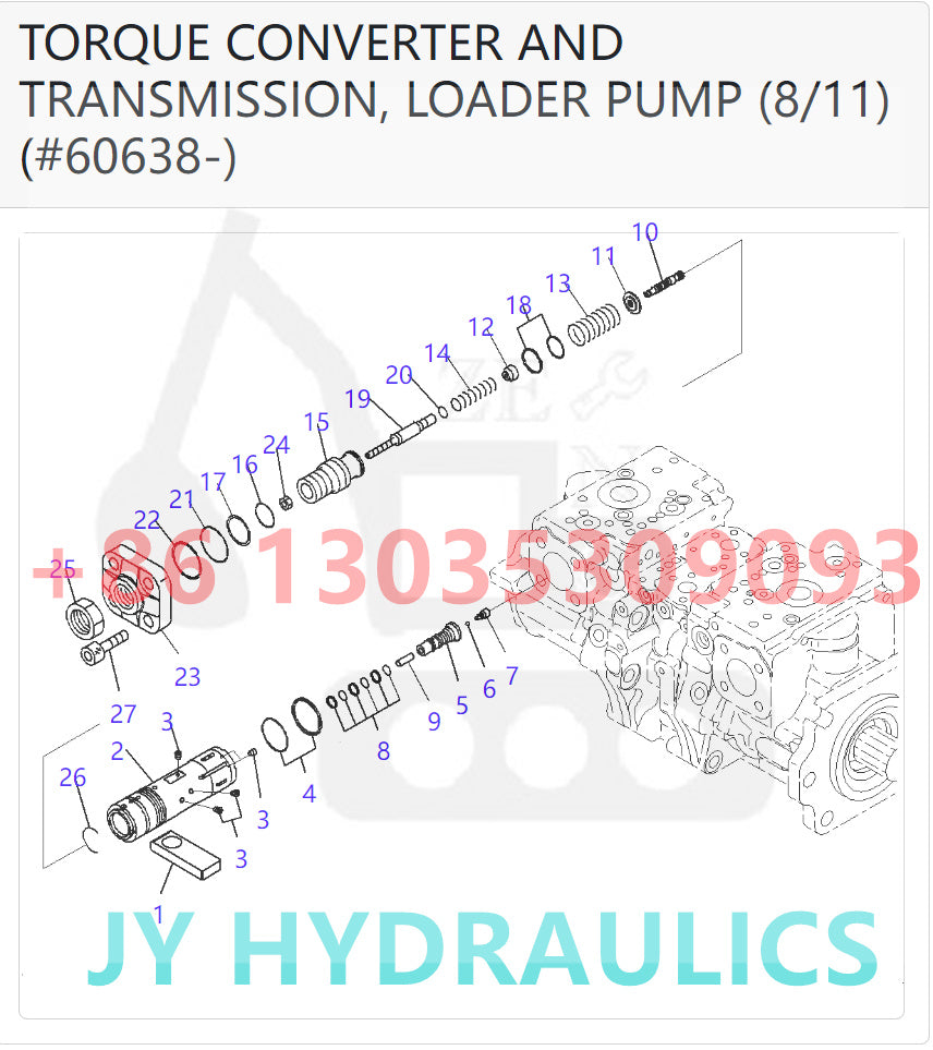 KOMATSU WA600-6 WA600-6R WHEEL LOADER 708-2G-00801 708-2G-01083 LOADER PUMP ROTARY GROUP AND SPARE PARTS