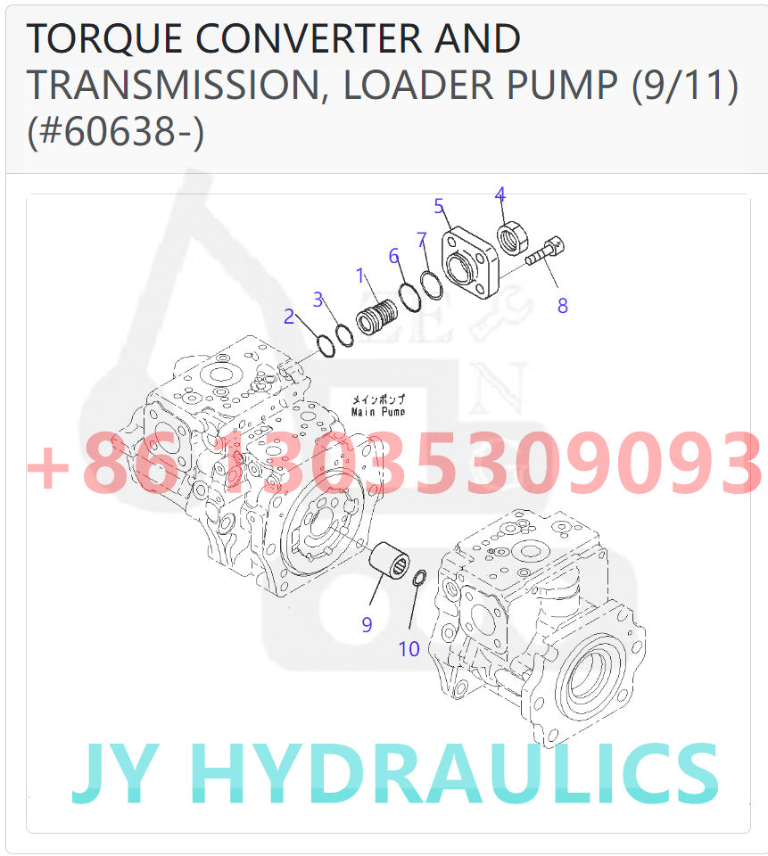 KOMATSU WA600-6 WA600-6R WHEEL LOADER 708-2G-00801 708-2G-01083 LOADER PUMP ROTARY GROUP AND SPARE PARTS