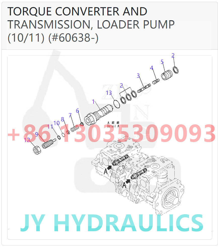 KOMATSU WA600-6 WA600-6R WHEEL LOADER 708-2G-00801 708-2G-01083 LOADER PUMP ROTARY GROUP
