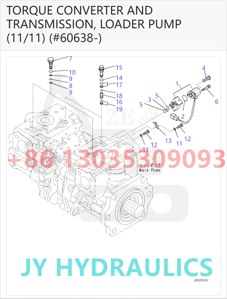KOMATSU WA600-6 WA600-6R WHEEL LOADER 708-2G-00801 708-2G-01083 LOADER PUMP ROTARY GROUP AND SPARE PARTS