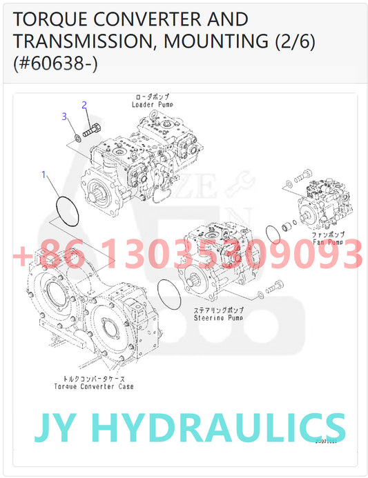 KOMATSU WA600-6 WA600-6R WD600-6 WHEEL LOADER 708-1G-00041 708-1G-01043 STEERING PUMP PARTS