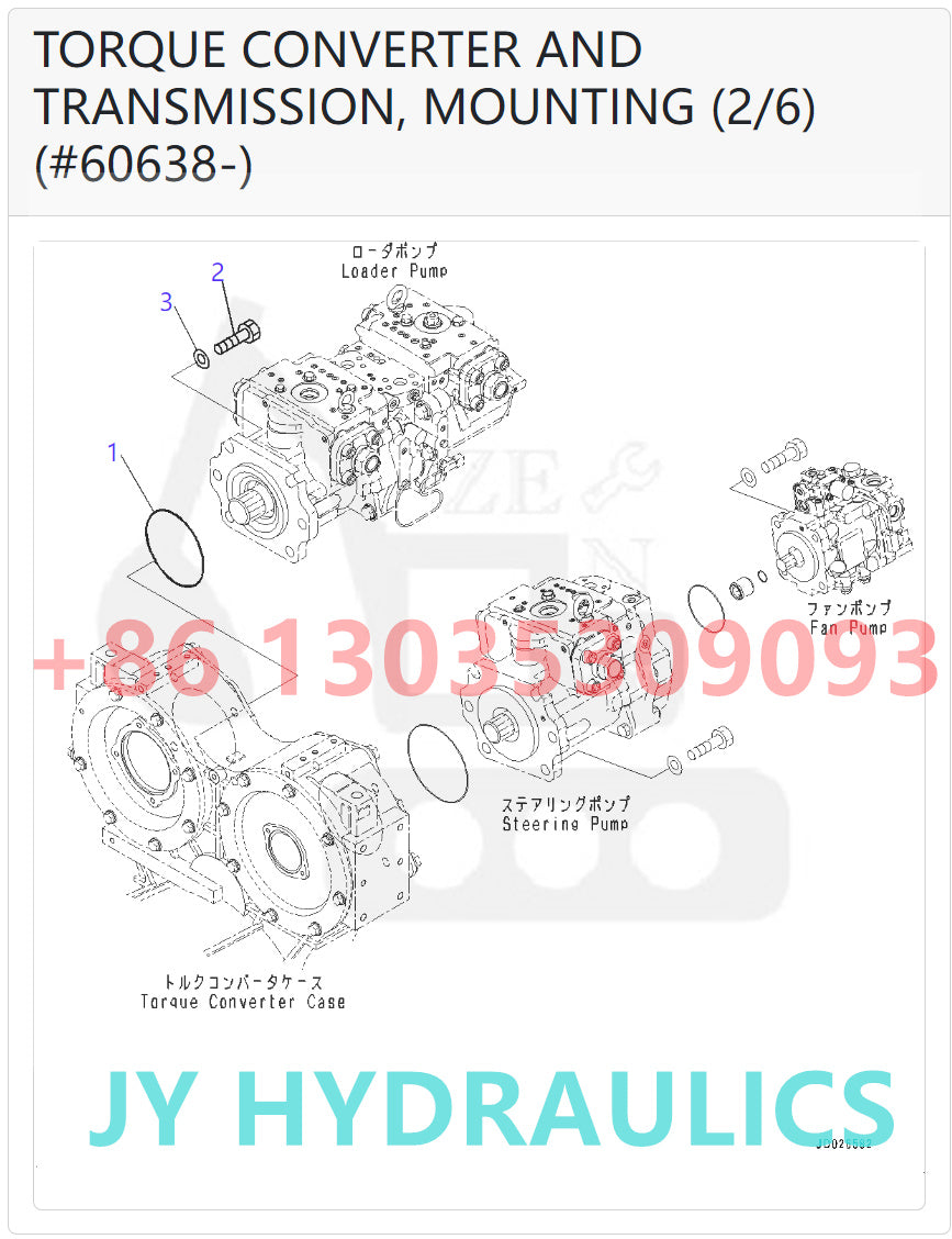 KOMATSU WA600-6 WA600-6R WHEEL LOADER 708-2G-00801 708-2G-01083 LOADER PUMP ROTARY GROUP AND SPARE PARTS