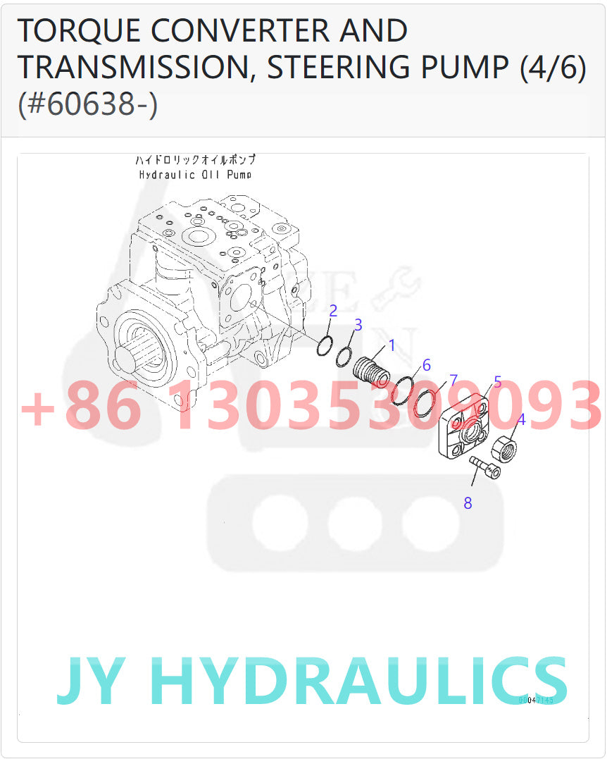 KOMATSU WA600-6 WA600-6R WD600-6 WHEEL LOADER 708-1G-00041 708-1G-01043 STEERING PUMP PARTS