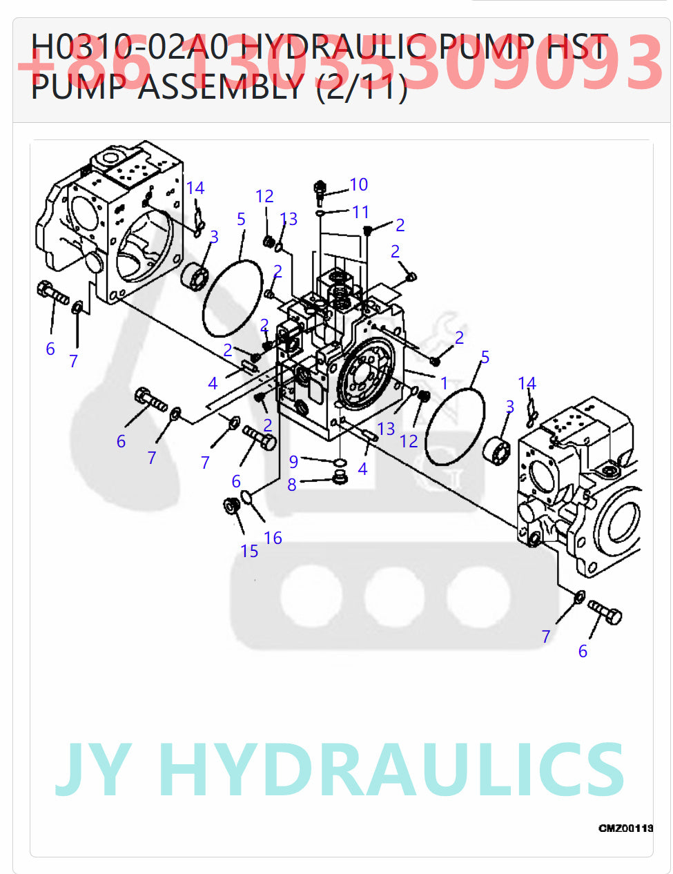 KOMATSU D51EX/PX-22 BULLDOZERS 720-2L-00020 720-2L-01020 HST PUMP PARTS
