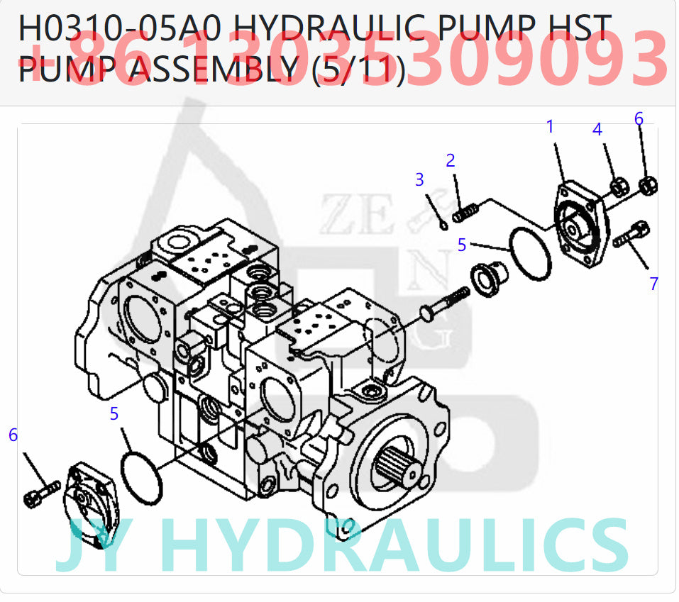 KOMATSU D51EX/PX-22 BULLDOZERS 720-2L-00020 720-2L-01020 HST PUMP PARTS