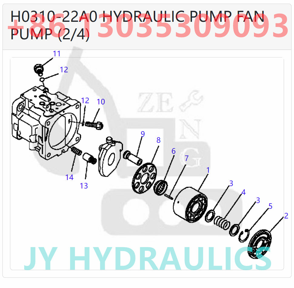 KOMATSU D51EX/PX-22 BULLDOZERS 708-1T-00540 708-1T-00541 708-1T-01540 FAN PUMP ROTARY GROUP AND SPARE PARTS