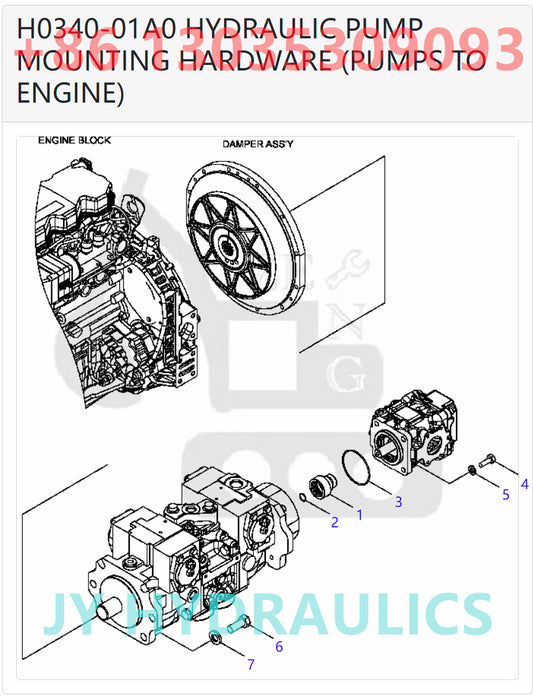 KOMATSU D51EX/PX-22 BULLDOZERS 720-2L-00020 720-2L-01020 HST PUMP ROTARY GROUP
