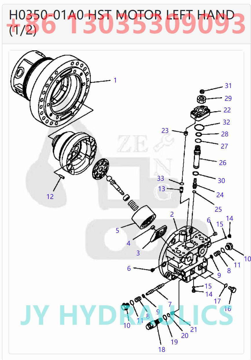 KOMATSU D51EX/PX-22 BULLDOZERS 706-8H-01110 706-8H-01111  HST MOTOR PARTS