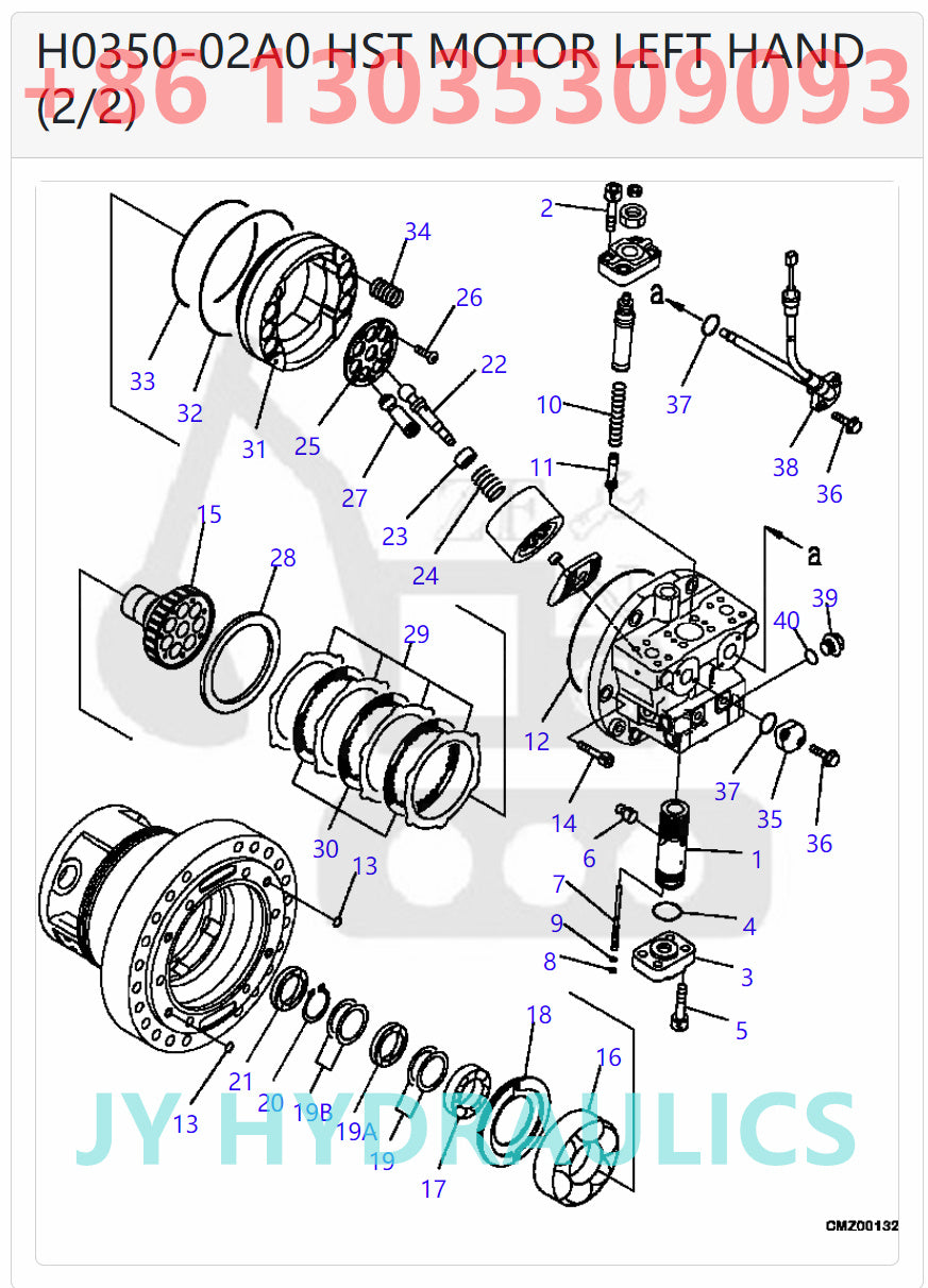 KOMATSU D51EX/PX-22 BULLDOZERS 706-8H-01110 706-8H-01111  HST MOTOR PARTS