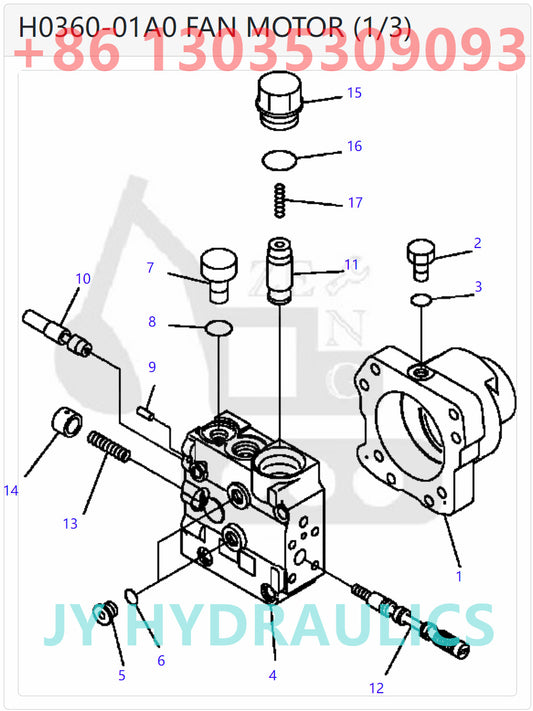 KOMATSU D51EX/PX-22 EXCAVATOR 708-7R-00690 FAN MOTOR PARTS
