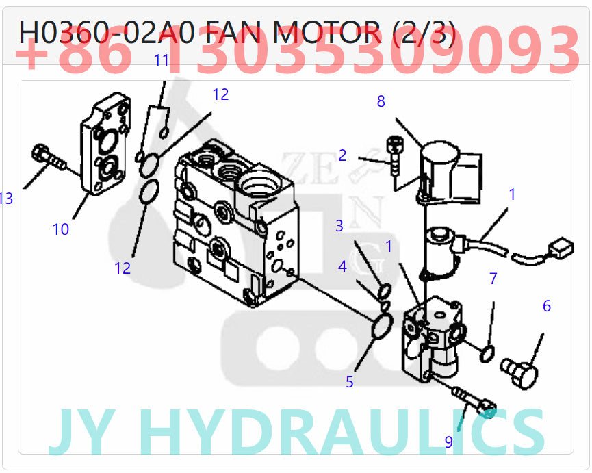 KOMATSU D51EX/PX-22 EXCAVATOR 708-7R-00690 FAN MOTOR ROTARY GROUP AND SPARE PARTS