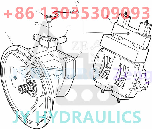 DOOSAN SOLAR 420LC-V EXCAVATOR 401-00255 401-00255B HYDRAULIC MAIN PUMP PARTS