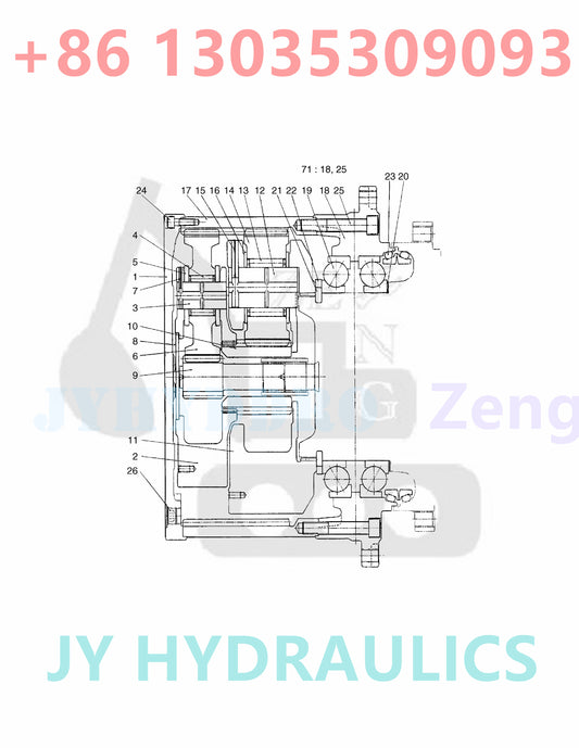 DOOSAN SOLAR 420LC-V EXCAVATOR TRAVEL REDUCTION GEAR 1001-1051
