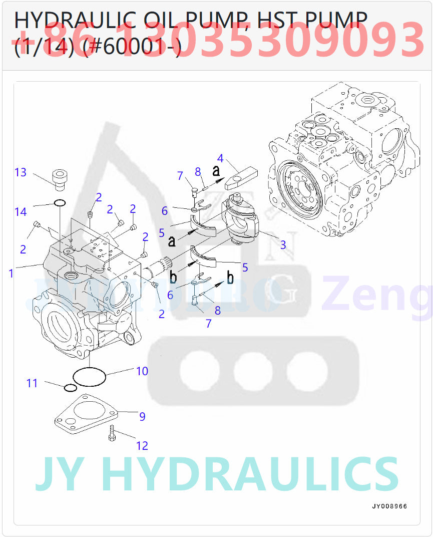 KOMATSU D31EX-22 D31PX-22 D37EX-22 D37EX-22 BULLDOZERS 720-2M-00081 720-2M-01081 PUMP ASSEMBLY PARTS