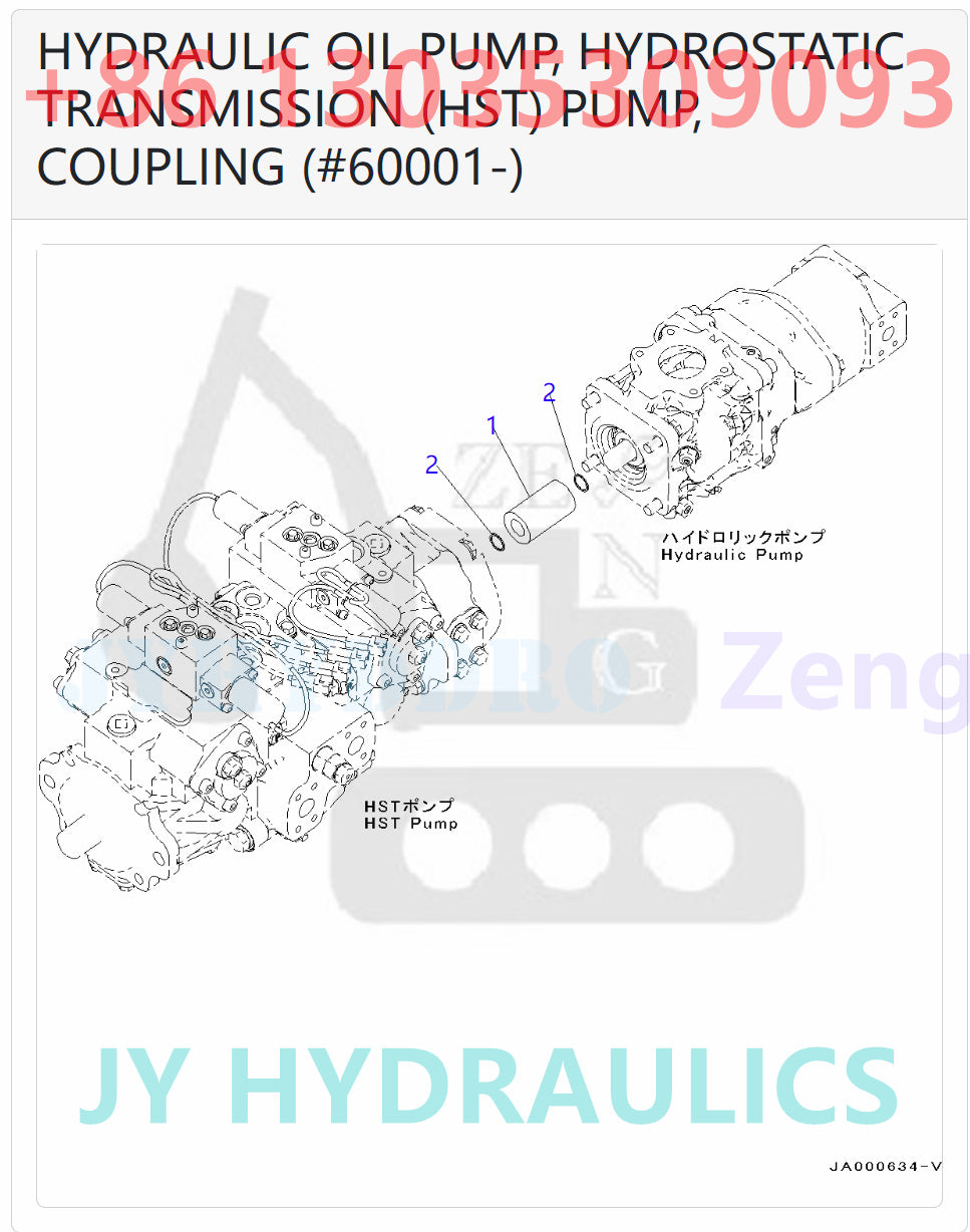 KOMATSU D31EX-22 D31PX-22 D37EX-22 D37EX-22 BULLDOZERS 720-2M-00081 720-2M-01081 PUMP ASSEMBLY ROATRY GROUP