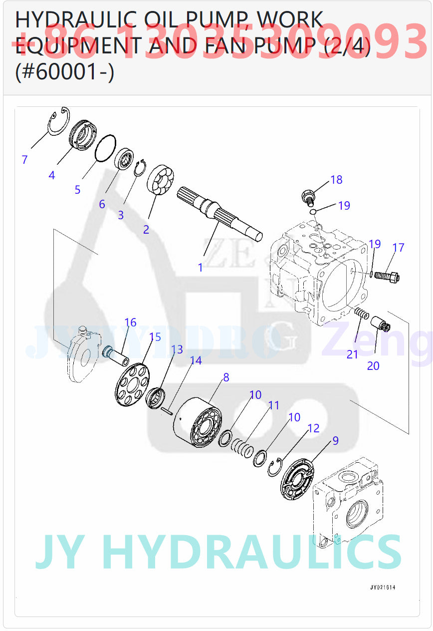 KOMATSU D31EX-22 D31PX-22 D37EX-22 D37EX-22 D37PX-22 D39EX-22 D39PX-22 BULLDOZERS 708-1T-00551 708-1T-01551 Pump Assembly Rotary Group And Spare Parts