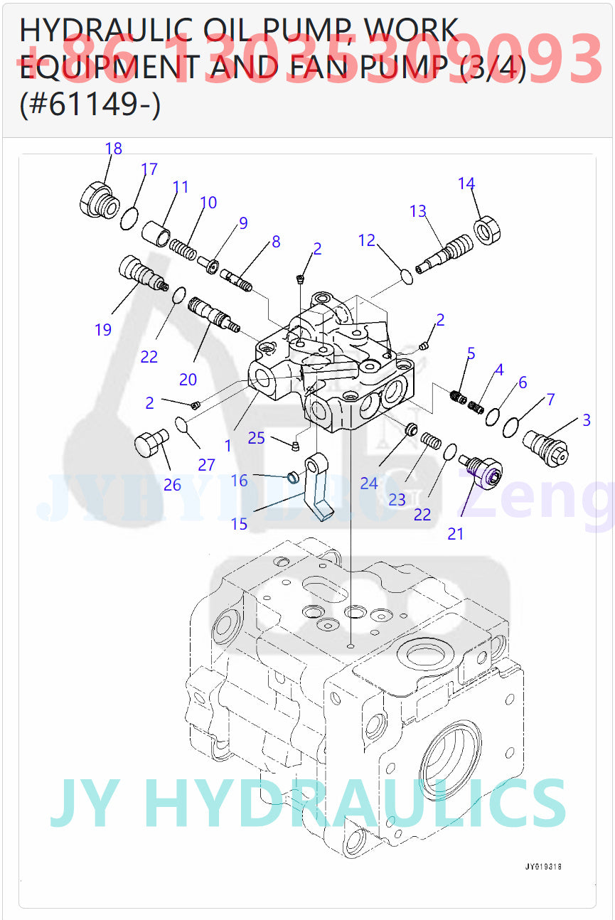 KOMATSU D31EX-22 D31PX-22 D37EX-22 D37EX-22 D37PX-22 D39EX-22 D39PX-22 BULLDOZERS 708-1T-00551 708-1T-01551 Pump Assembly Rotary Group And Spare Parts