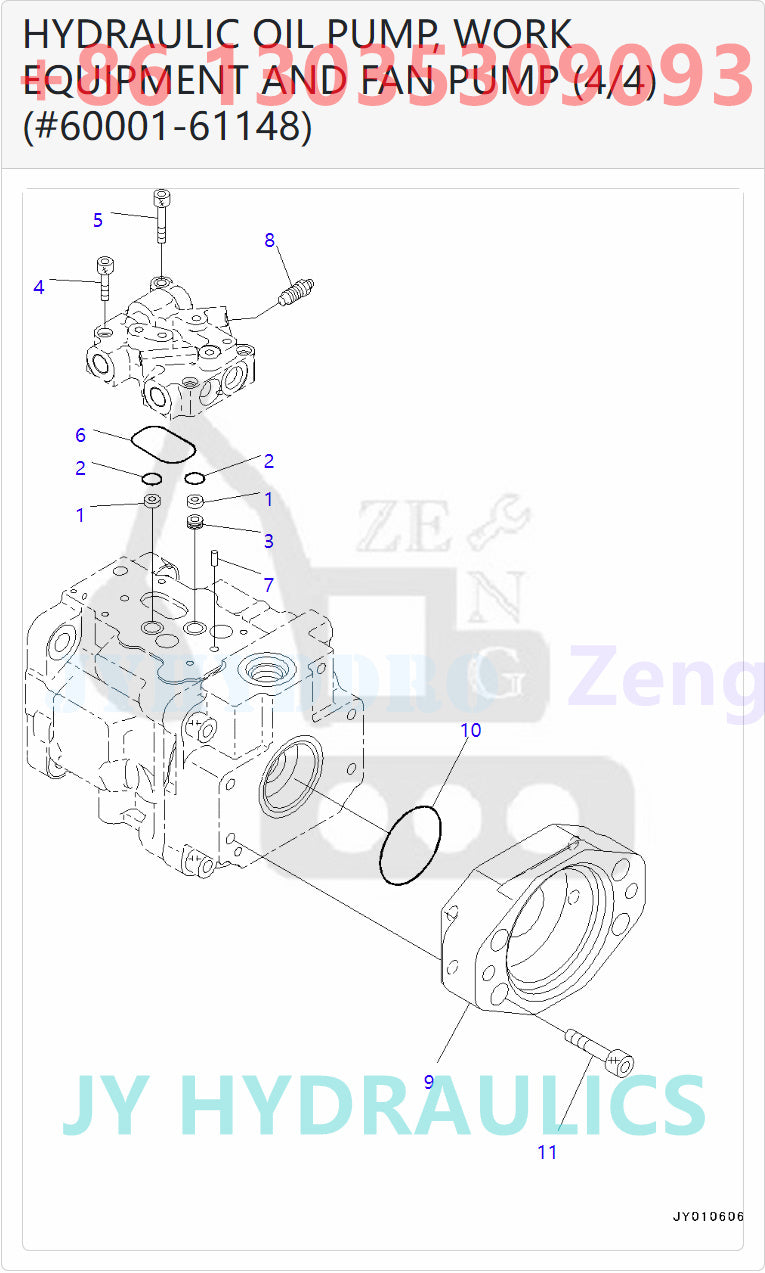 KOMATSU D31EX-22 D31PX-22 D37EX-22 D37EX-22 D37PX-22 D39EX-22 D39PX-22 BULLDOZERS 708-1T-00551 708-1T-01551 Pump Assembly Rotary Group And Spare Parts