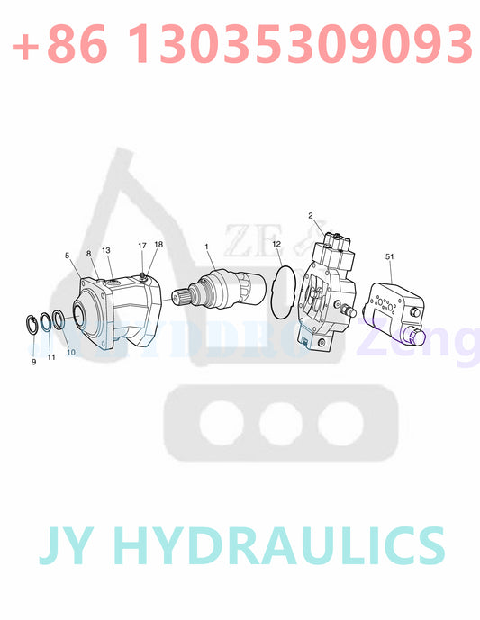 DOOSAN DX140W / DX160W TIER-II DX140W / DX160W TIER-III DX140W/DX160W DX160W RAIL WAY EXCAVATOR 170403-00077 401-00452B TRAVEL MOTOR PARTS
