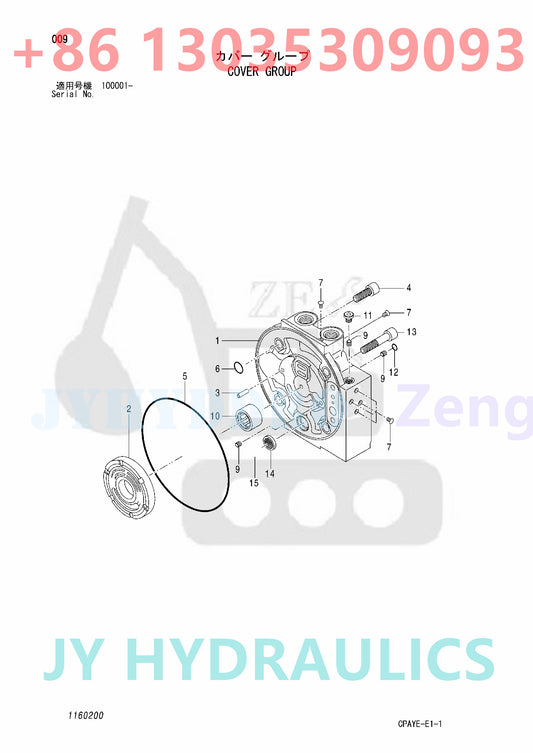 HIATCHI ZX60-HCMC EXCAVATOR 4663300 HYDRAULIC PUMP ROTARY GROUP AND SPARE PARTS