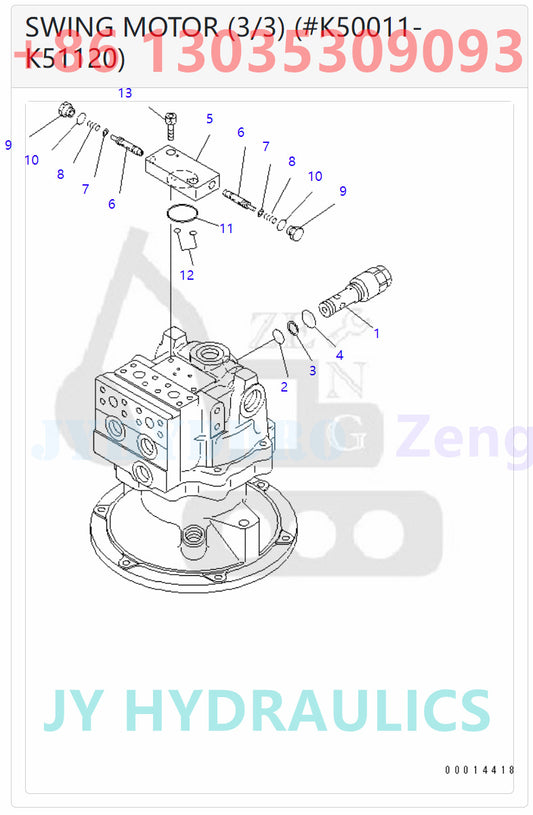 KOMATSU PC200-7 PC200-8 PC200LC-7 PC200LC-8 PC210-8K PC210LC-8K PC210NLC-8K PC220-7 PC220-8 PC220LC-7 PC220LC-8 PC230NHD-8K PC270-7 PC270-8PC270LC-8-W1 PC290LC-8K PC290NLC-8K EXCAVATOR 706-7G-01041 706-7G-03041 PUMP ASSEMBLY ROTARY GROUP