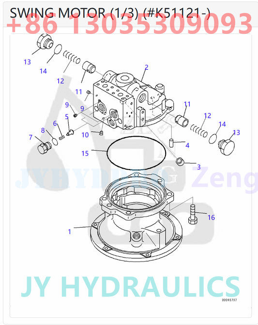 KOMATSU PC200-8 / PC200LC-8 PC200-8M0 PC200LC-8M0 PC200LL-8 PC210-8K PC210LC-8K PC210NLC-8K PC220-8M0 PC220LC-8M0 PC230NHD-8K PC240LC-8K PC240NLC-8K EXCAVATOR 706-7G-01170 706-7G-01210 706-7G-03130 706-7G-03170 SWING MOTOR PARTS
