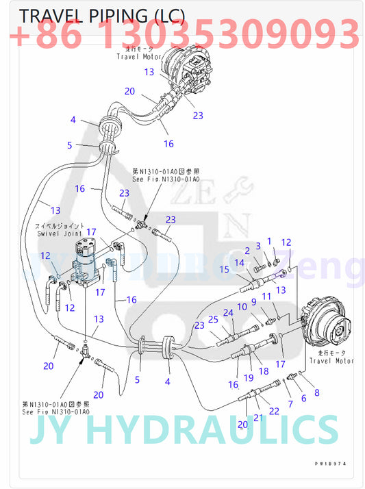 KOMATSU PC210LC-8K EXCAVATOR FINAL DRIVE INNER PARTS TRAVEL MOTOR