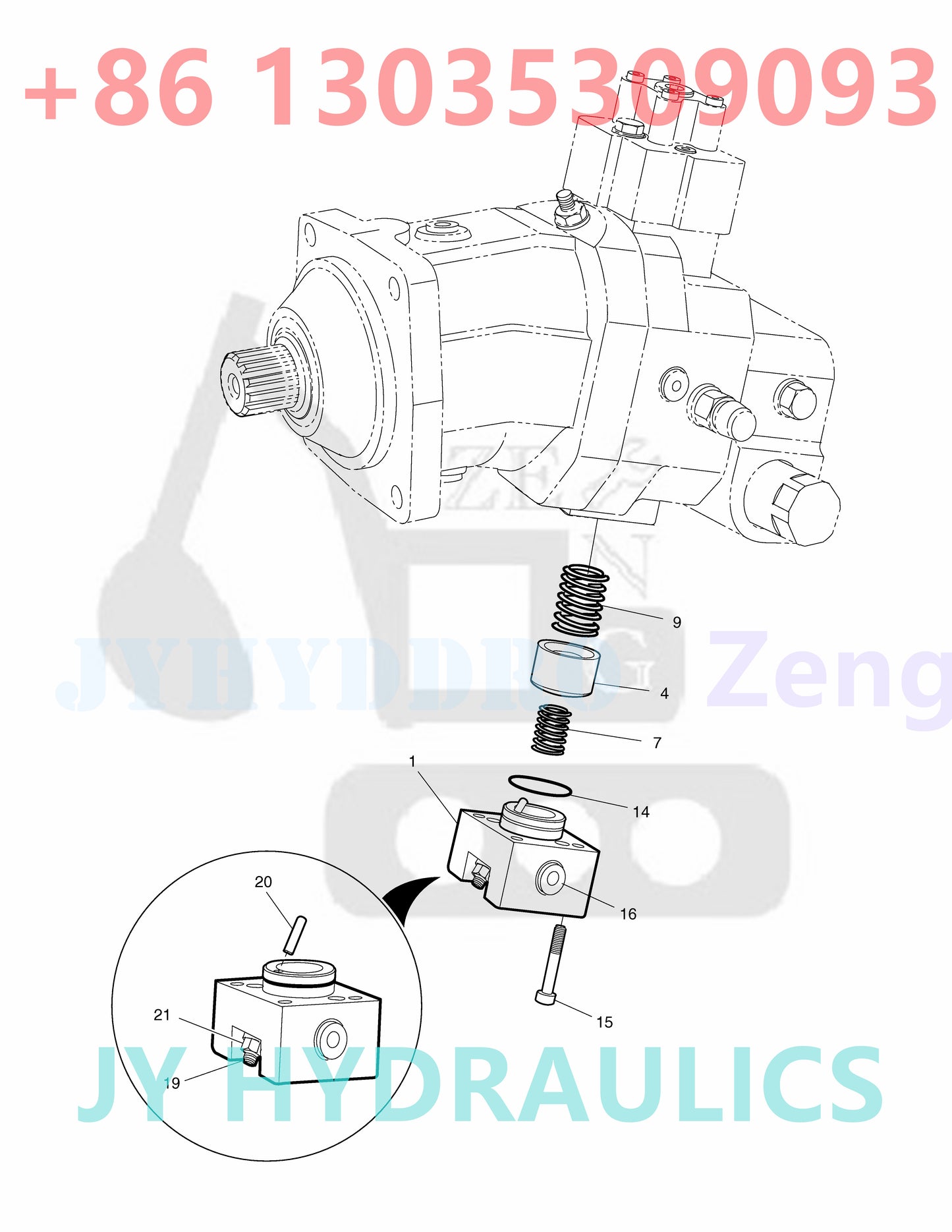 DOOSAN DX210W WHEEL EXCAVATOR K1005191 170403-00075 TRAVEL MOTOR ROTARY GROUP AND SPARE PARTS