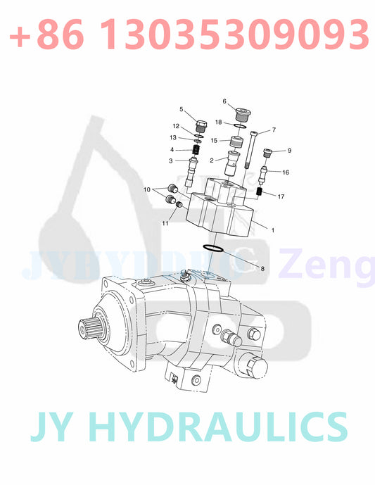 DOOSAN DX210W WHEEL EXCAVATOR K1005191 170403-00075 TRAVEL MOTOR ROTARY GROUP AND SPARE PARTS