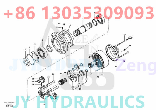 VOLVO EC360B EXCAVATOR SWING REDUCTION GEARBOX