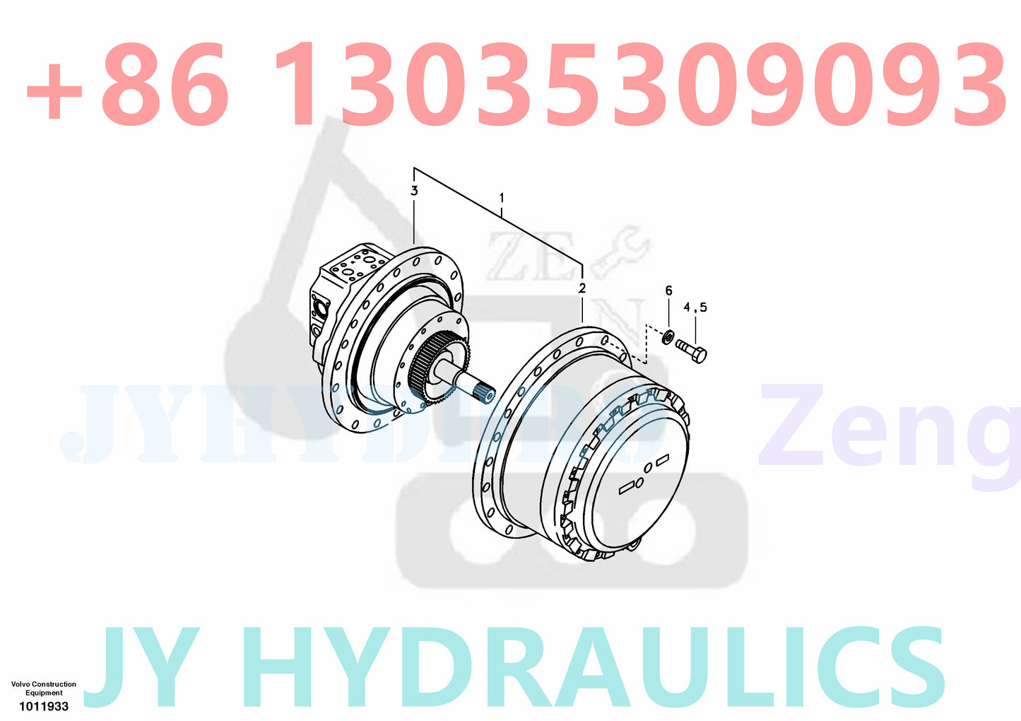 VOLVO EC330B EC360 EC360B EXCAVATOR SA7240-10601 HEAVY TRAVEL MOTOR ROATRY GROUP