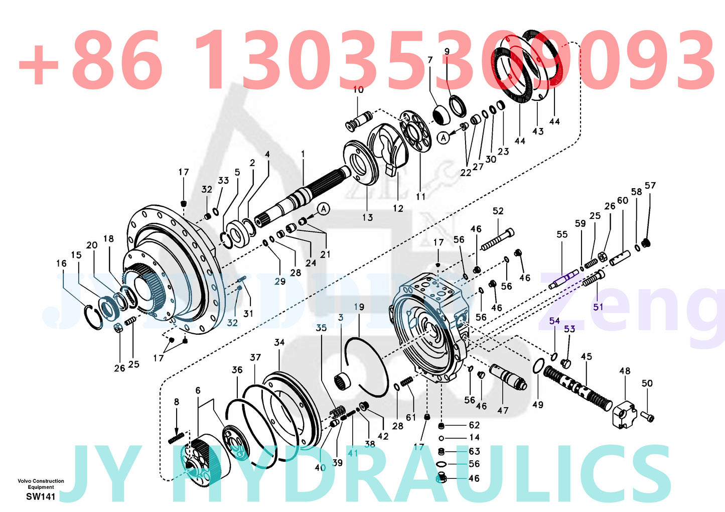 VOLVO EC330B EC360 EC360B EXCAVATOR SA7240-10601 HEAVY TRAVEL MOTOR ROATRY GROUP