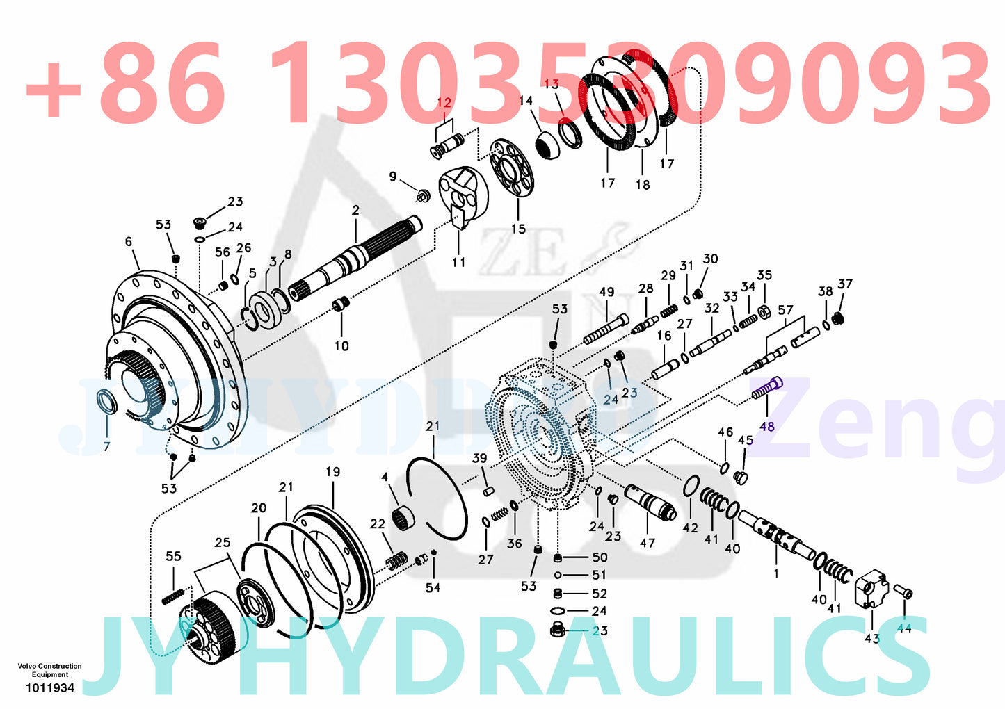 VOLVO EC290B EC330B EC360B EC360C EXCAVATOR VOE14516453 VOE14521840 VOE14522920 VOE14528281  HEAVY TRAVEL MOTOR ROTARY GROUP