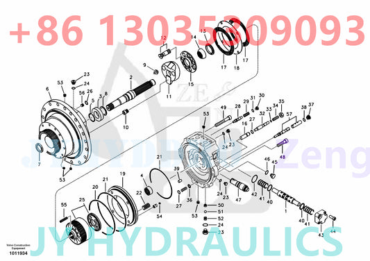 VOLVO EC290B EC330B EC360B EC360C EXCAVATOR VOE14516453 VOE14521840 VOE14522920 VOE14528281  HEAVY TRAVEL MOTOR ROTARY GROUP AND SPARE PARTS