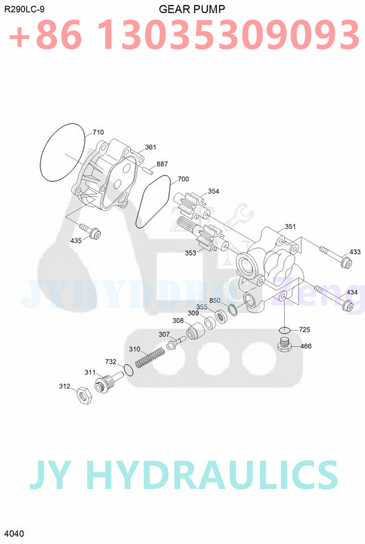 HYUNDAI R290LC-9 R290LC-9MH EXCAVATOR 31Q8-10010 HYDRAULIC MAIN PUMP ROTARY GROUP AND SPARE PARTS