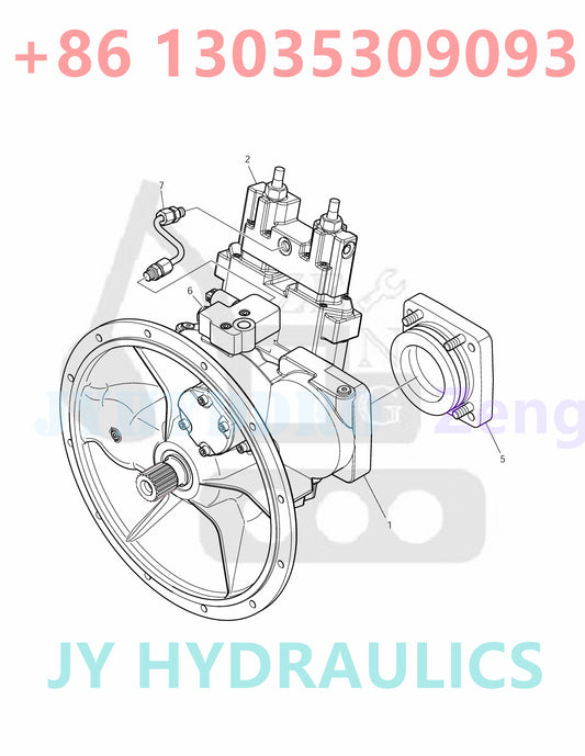 DOOSAN DX140W / DX160W TIER-II DX140W / DX160W TIER-III DX140W/DX160W DX160W RAIL WAY EXCAVATOR 170403-00077 401-00452B TRAVEL MOTOR PARTS