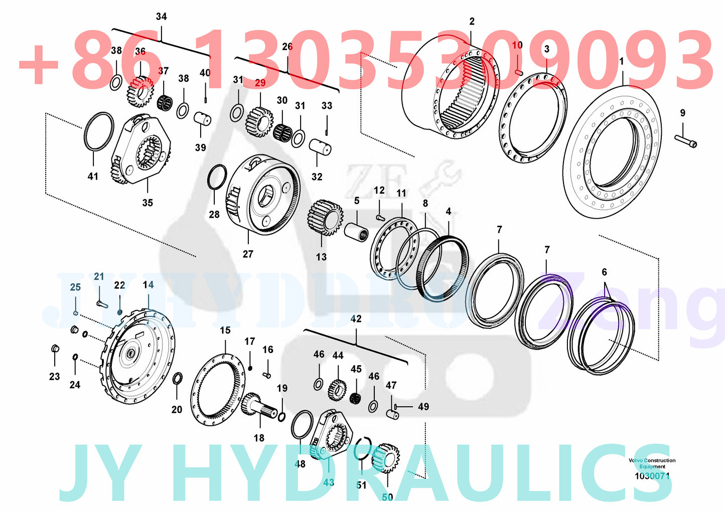 VOLVO EC380D Excavator Travel gearbox 8301416