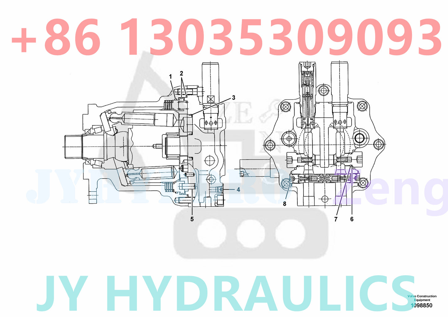 VOLVO EC380D EC380DHR EC380E EC380EHR EXCAVATOR VOE14622768 VOE14645001  VOE14645003 VOE14653149  VOE14664496 HEAVY SWING MOTOR ROTARY GROUP AND SPARE PARTS