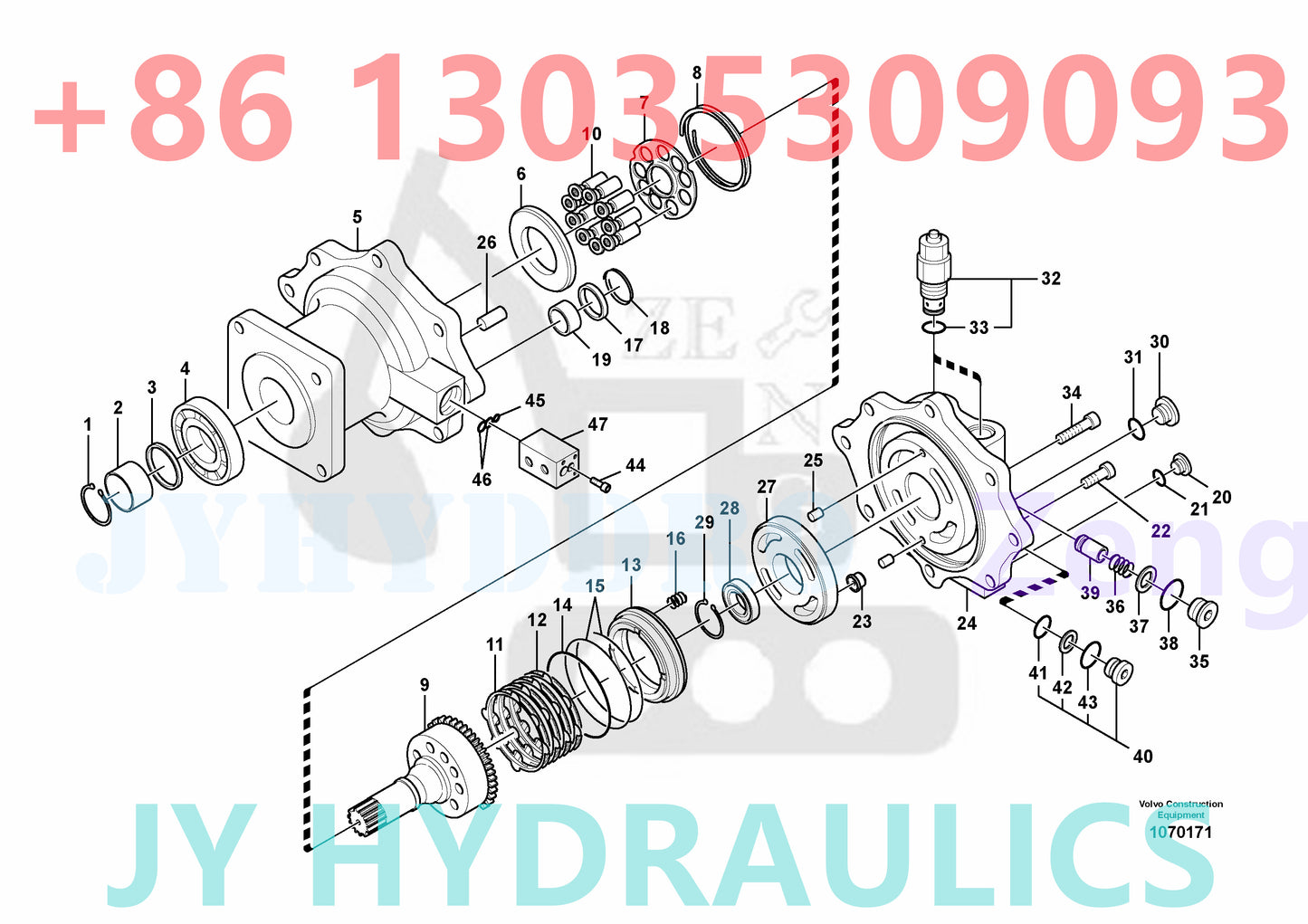 VOLVO EC380D EC380DHR EC380E EC380EHR EXCAVATOR VOE14622768 VOE14645001  VOE14645003 VOE14653149  VOE14664496 HEAVY SWING MOTOR ROTARY GROUP AND SPARE PARTS