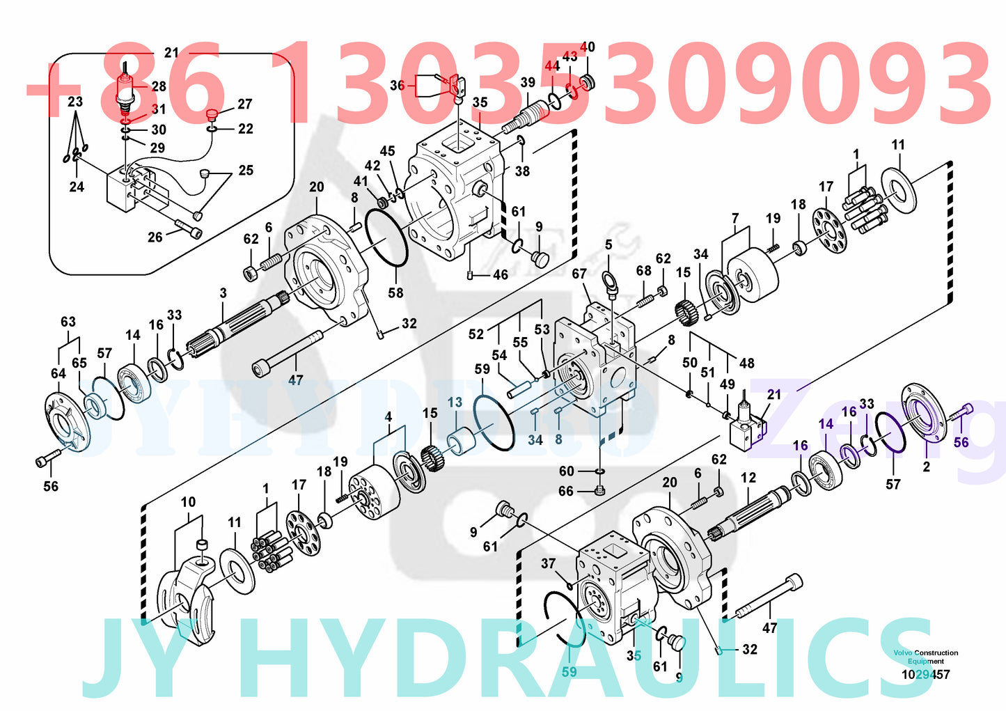 VOLVO  EC340D EC360C EC360CHR EC380D EC380DHR EXCAVATOR VOE14616199 VOE14638307 HEARVY MAIN PUMP PARTS