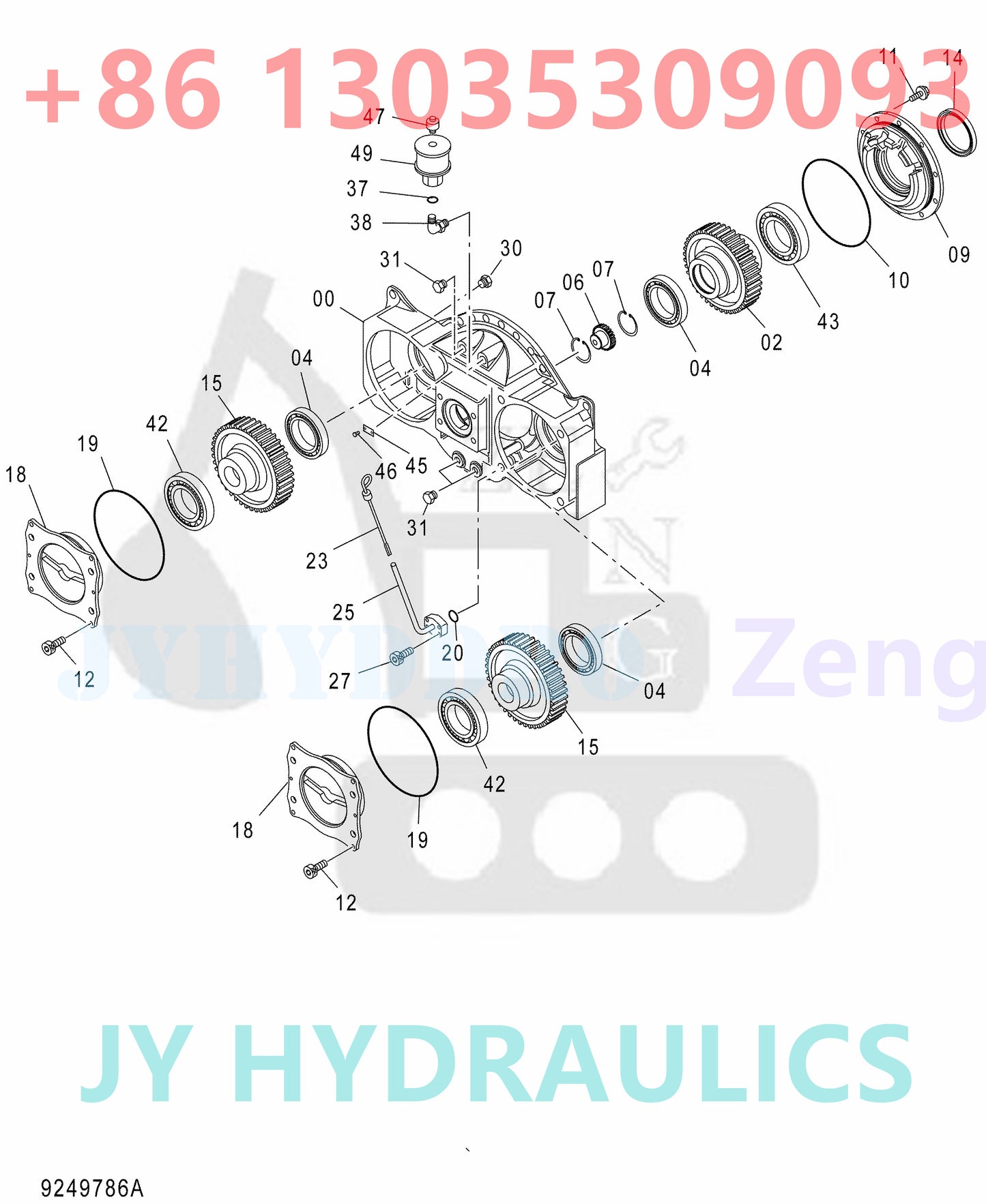 HITACHI EX1200-6 ZX650LC-3 ZX670LCH-3 ZX670LCR-3 ZX850-3 ZX850-3F ZX850LC-3-DH ZX870H-3 ZX870H-3F ZX870H-3-HCMC ZX870R-3 ZX870R-3F EXCAVATOR 4635645 HYDRAULIC PISTON PUMP PARTS